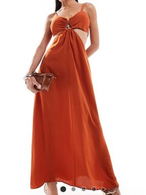Asos Design Cut-Out Midi Dress